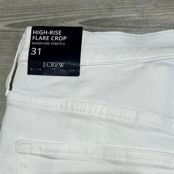NWT J. Crew Factory Flare Crop High-Rise White Jean in Signature Stretch Size 31 - Picture 5 of 7
